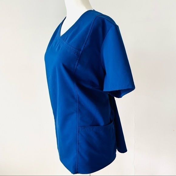 Healing Hands Blue Plus Size Scrub Top 3X - Picture 2 of 8
